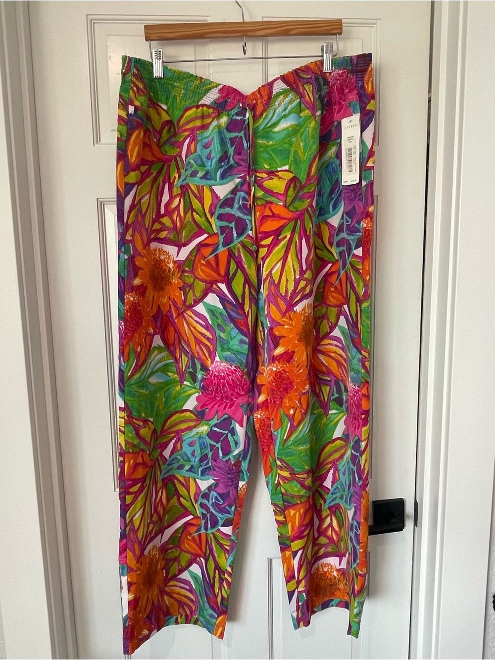 NWT Bright Tropical Floral Wide-Leg Pants in Multicolor